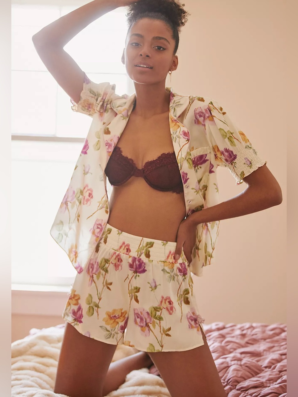 REVOLVE Morgan Lane Lindsay Floral Silk Sleep Shorts Women’s Small
